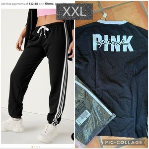 Vs pink classic pants long sleeve campus ringer tee shirt black xxl